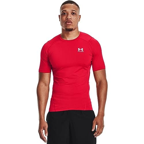 Under Armour Men's Armour HeatGear Compression Short-Sleeve T-Shirt , Red (600)/White, X-Large