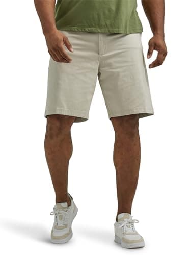 Lee Men's Extreme Motion Flat Front Short Stone 42