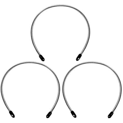 KELUBATU Mens Metal Headband, Unisex Black Headbands for Women, Hair Bands for Women's Hair, Adjustable Metal Headband For Outdoor Sports And Daily Wear. (3 Pcs)