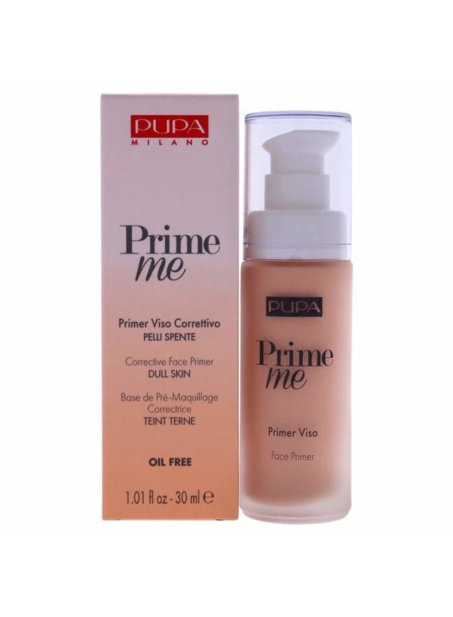 Milano Prime Me Corrective Face Primer - Pre Make-Up Face Base, Dull Looking Skin - Make-Up Last Longer and Facilitates Application - Lightweight Texture - 005 Peach - 1 Oz