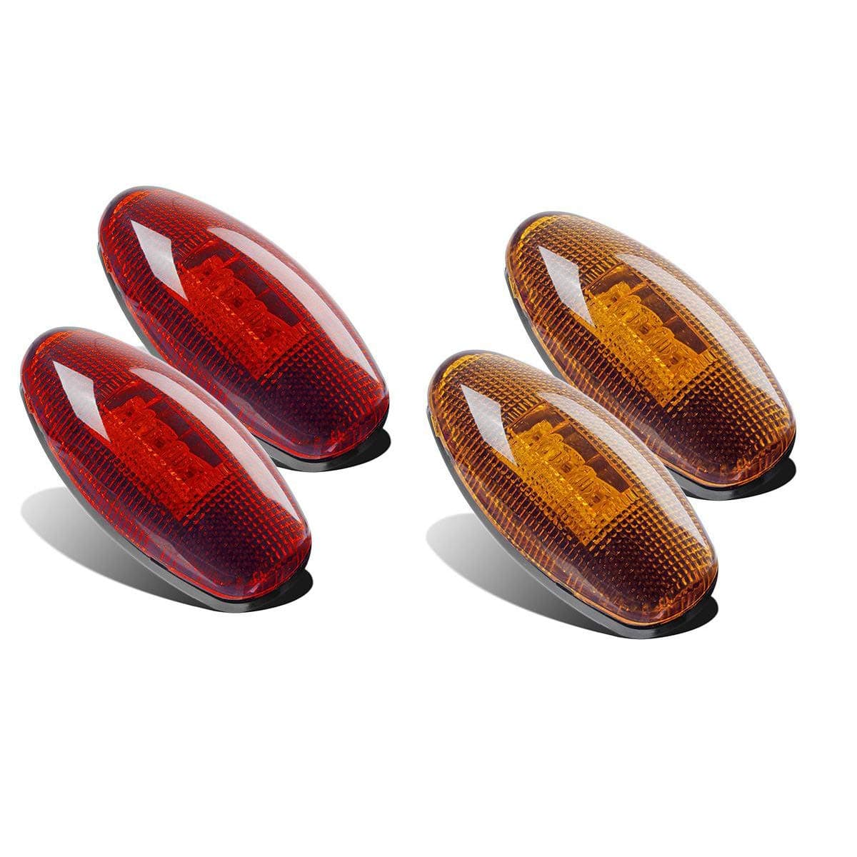 Partsam 4Pcs LED Fender Bed Side Marker Lights Set Replacement for Sierra and Silverado Dually 2500 3500 HD Dual Wheeler Trucks 19992013 w T10 Plug 2X Amber 2X Red