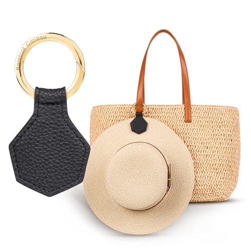 BAREFOOT CARIBOU Magnetic Hat Clip for Travel, Stylish Hands-Free Bag, Purse, Luggage, and Backpack Clip-On Holder for Sun, Bucket, Baseball, and Wide Brim Hats, Travel Accessory (Black)