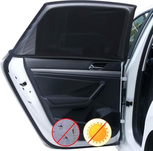 Upgraded Car Rear Side Window Shades Breathable Mesh Stretch Window Covers Screens for Camping UV Protection Block Sun GlarePrivacy ProtectionFit for 97 of Cars 2 Pack