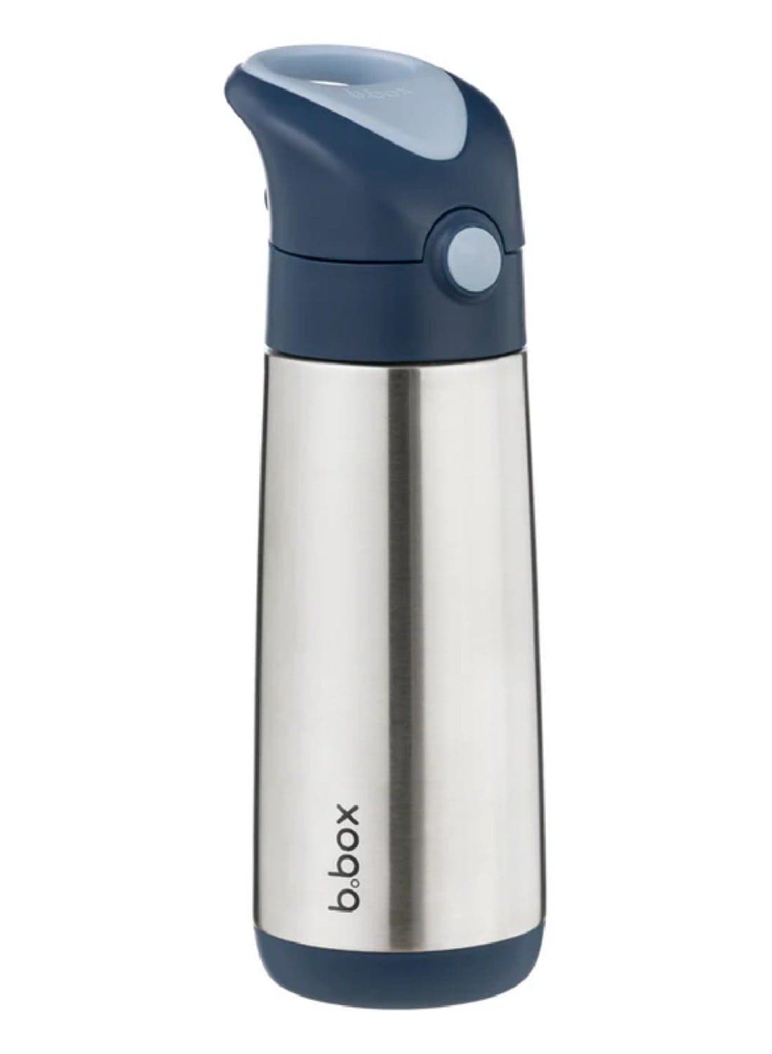B.Box Insulated Drink Bottle with Straw | Stainless Steel Water Bottle for Kids 3+ Years | Push Button Lid | BPA-Free | Keeps Drinks Cold up to 15 Hours | 500ml (17 fl oz)-Midnight