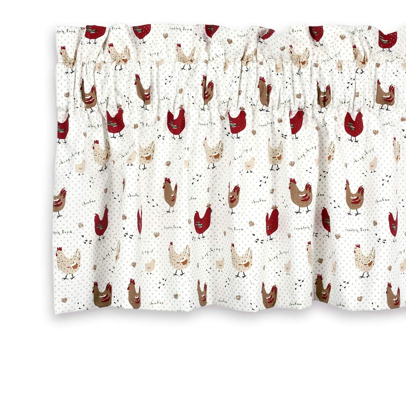 Cackleberry Home Farmhouse Chicken Valance Curtain 100 Cotton Lined 54 Inches W x 17 Inches L