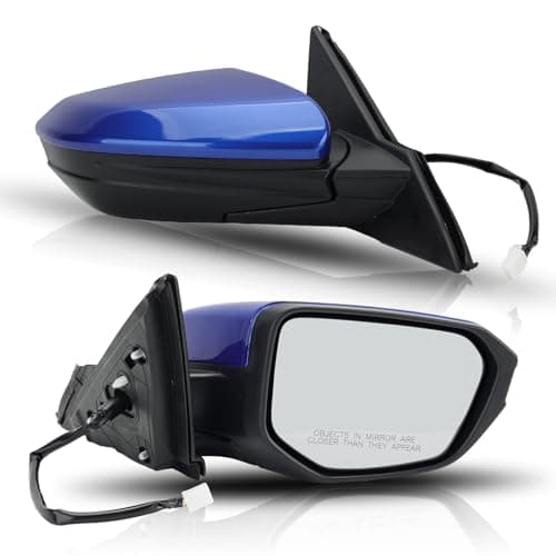 MOFOAP Passenger Side Door Mirror For 2016 2017 2018 2019 2020 2021 HONDA CIVIC LX SE Sport with Power Mirror Ajust Manual Fold Non-Heated Blue Replace 76258-TBA-A02ZA