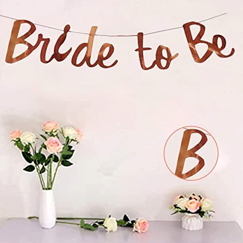 AMFIN Bride to Be Bunting for Wedding, Engagement Party, Bachelorette Party Decoration Supplies - Rose Gold, Bride to be Banner (Rose Gold)