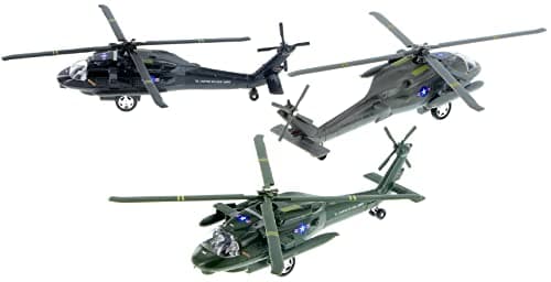 Playmaker Toys US Army Sikorsky UH60 Black Hawk Helicopter 10 Die Cast Metal Model Toy 1 at Random Color May Very