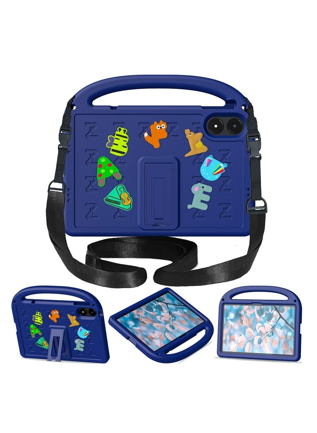 Children's Protective Case for Xiaomi Redmi Pad Pro (12.1 inch)/ Xiaomi POCO pad 12.1 (pen slot) , shockproof cover with shoulder strap bracket