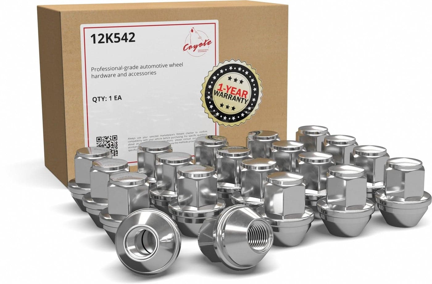 Wheel Accessories Parts 20 Pcs 1220 Thread OEM Factory Style Replacement Lug Nuts 145 Long Chrome 1316 21mm Hex Hex Fits 200614 Ford Mustang 9R3Z1012A 611292