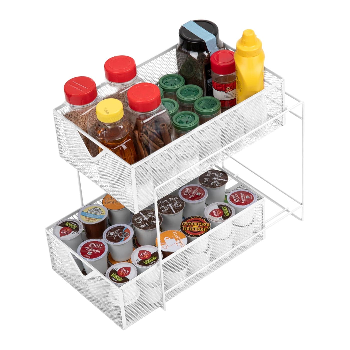 Mind Reader Accessory Organizer Supply Storage Makeup Crafts Office Kitchen Metal Mesh 825L x 125W x 125H White