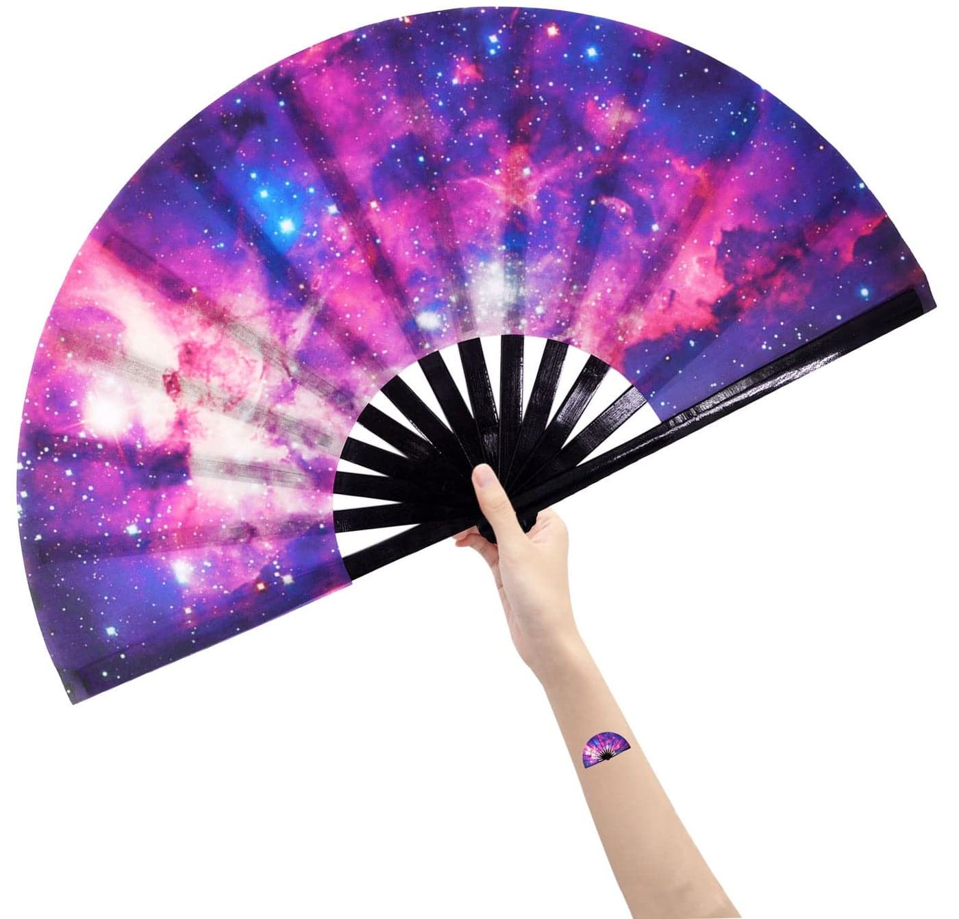 Amajiji Large Rave Fans Folding FanHand Fan Popping Fan for Line Dancing Clacking Fans for Boots On The Ground Dance for Cooling Party Dance Decoration AM6