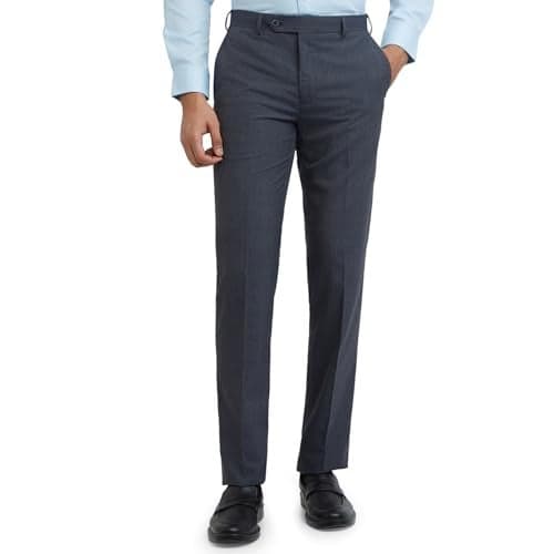 Raymond Contemporary Fit Dark Blue Trouser for Men