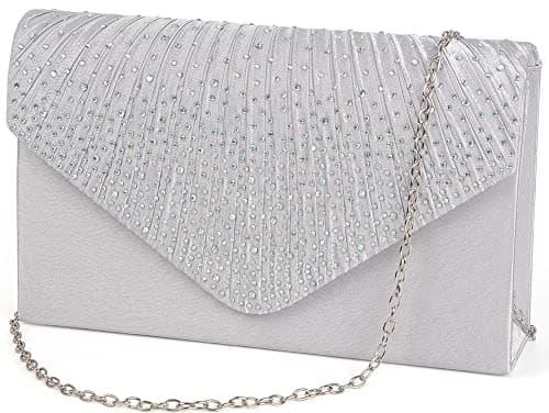 BBjinronjy Clutch Purse for Women Evening Bags for Women Formal Wedding Party Cocktail Prom Crossbody Purse Evening Handbags (Silver)