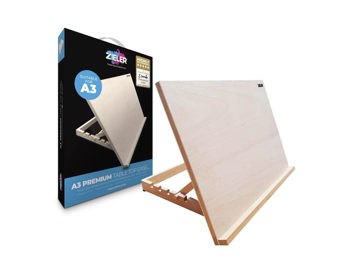Premium Adjustable Table Top Art EaselDesk Easel by Zieler Ideal for Presentation Painting Crafting Calligraphy Sketching Drawing Planning Made from Beechwood 5 Different Angles A3