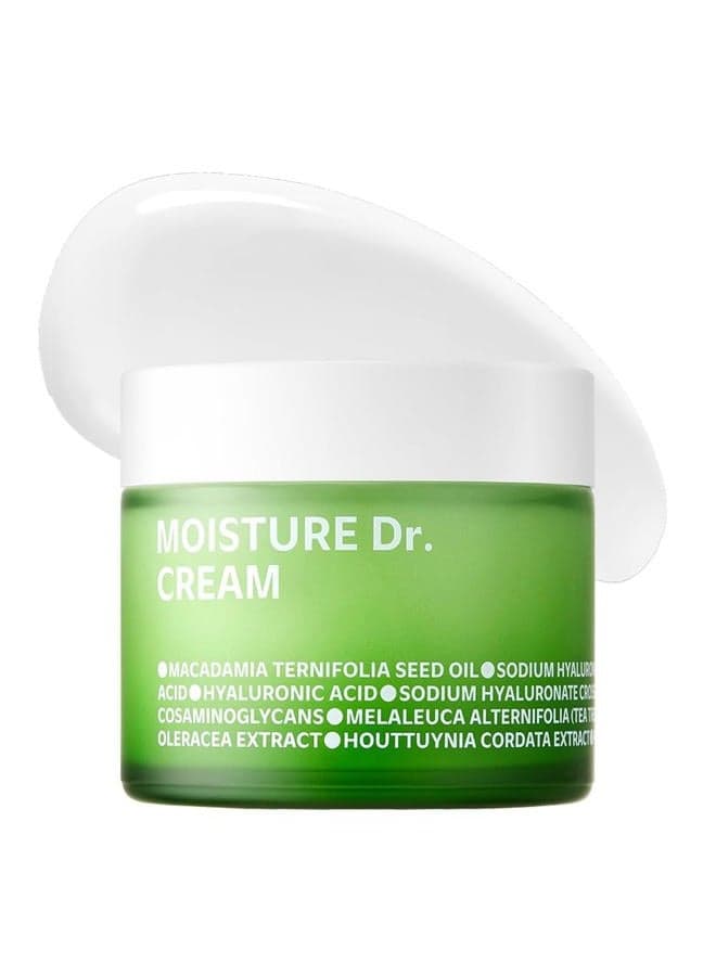 Moisture Dr. Soothing Cream, Deep Hydration with Hyaluronic Acid, Lightweight Face Moisturizer Korean for Oily Skin & Sensitive Types, Korean Moisturizer Face Cream (2.37 fl. oz, 70ml)
