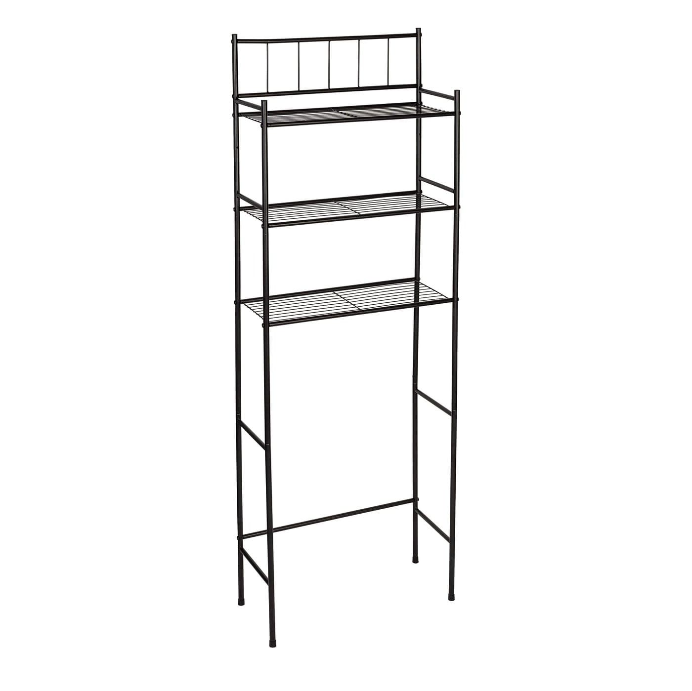 HoneyCanDo 3 tier OverTheToilet Space Saver Shelving Unit Black BTH09022 Black