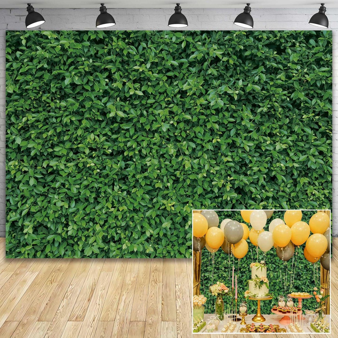 Msocio Green Leaves Backdrop Nature Greenery Polyester Photography Background for Birthday Wedding Decor Soft Fabric Wall Banner Baby Shower Safari Dinosaur Theme Photo Booth5x7ft