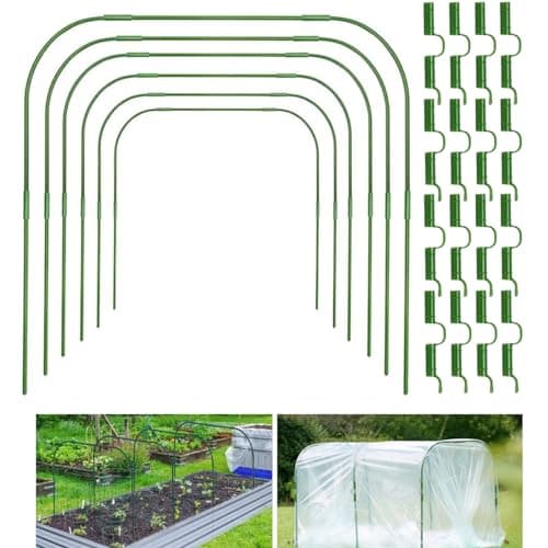 Greenhouse Hoops Grow Tunnel6 Sets Garden Hoops for Raised Beds RustFree Plant Hoops Frame for Row Cover Plant Shade Cloth DIY Plant Support Garden StakesGarden Tunnel Row Cover Hoops Kit
