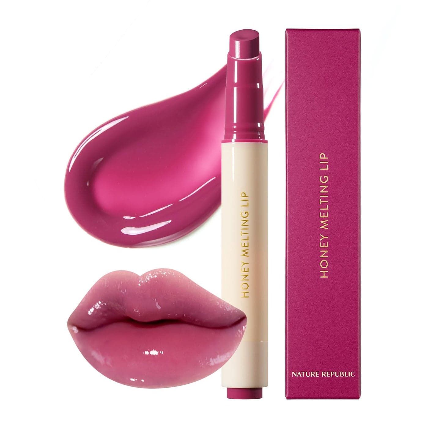 Nature Republic HONEY MELTING LIP 09 GRAPE SOFT LIP STICK Hydrating Gloss Moisturizing balms Sheer tint Shine Nude Glowy Finish korean make up