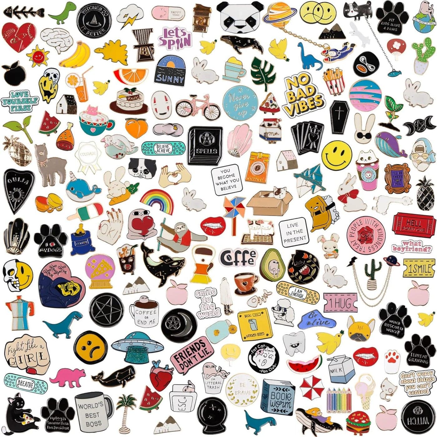 20 PCS Mixed Enamel Brooch Pins Bulk Set Decoration Lapel Pin Clothes Accessories Birthday Christmas Festival Gift for Girls Women No Repetition Random Style