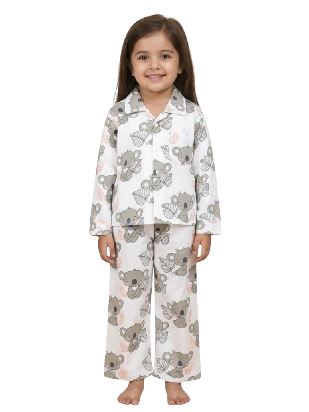 The Mom Store Kids Cotton Night Suit for Boys and Girls | Soft Breathable Night Dress for Kids Boys and Girls | Printed Nightsuit Pajama Set | All-Season Sleepwear for Daily Use | Baby Koala | 0-6M