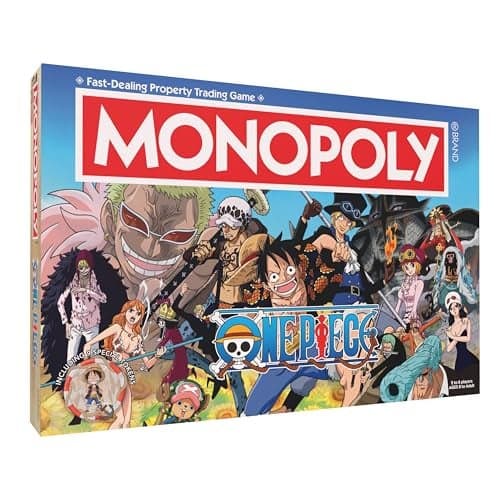 Monopoly One Piece Edition Board Game Buy Sell Trade with Popular Characters from the Manga Anime Series Featuring 9 Miniature Tokens Officially Licensed Merchandise and Collectible