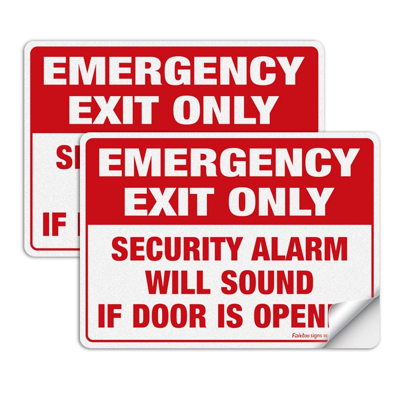 Emergency Exit Only Sticker Emergency Exit Only Security Alarm Will Sound If Door is Opened Label 2 Pack 10 x 7 inch SelfAdhesive Vinyl Decal Stickers Reflective UV Protected Waterproof