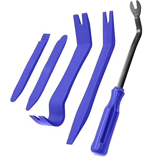 5 Pcs Car Trim Removal Tool Kit - Auto Clip Removal Pry Tool for Door Dashboard Panel, Fastener Push Pin Puller, Blue