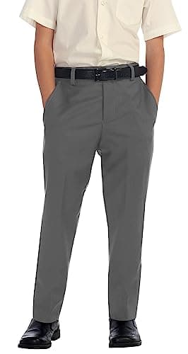 Gioberti Boys Flat Front Dress Pants, Gray, 2T