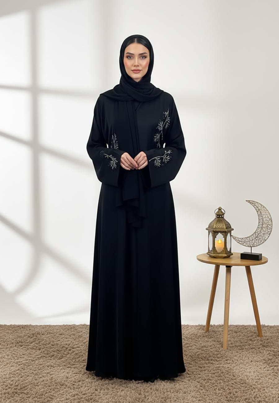 Intricate beadwork abaya-840
