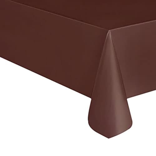 QQOUTLET Pack of 4 Disposable Plastic TableclothsTable Covers 54 x 108 inches Each Chocolate