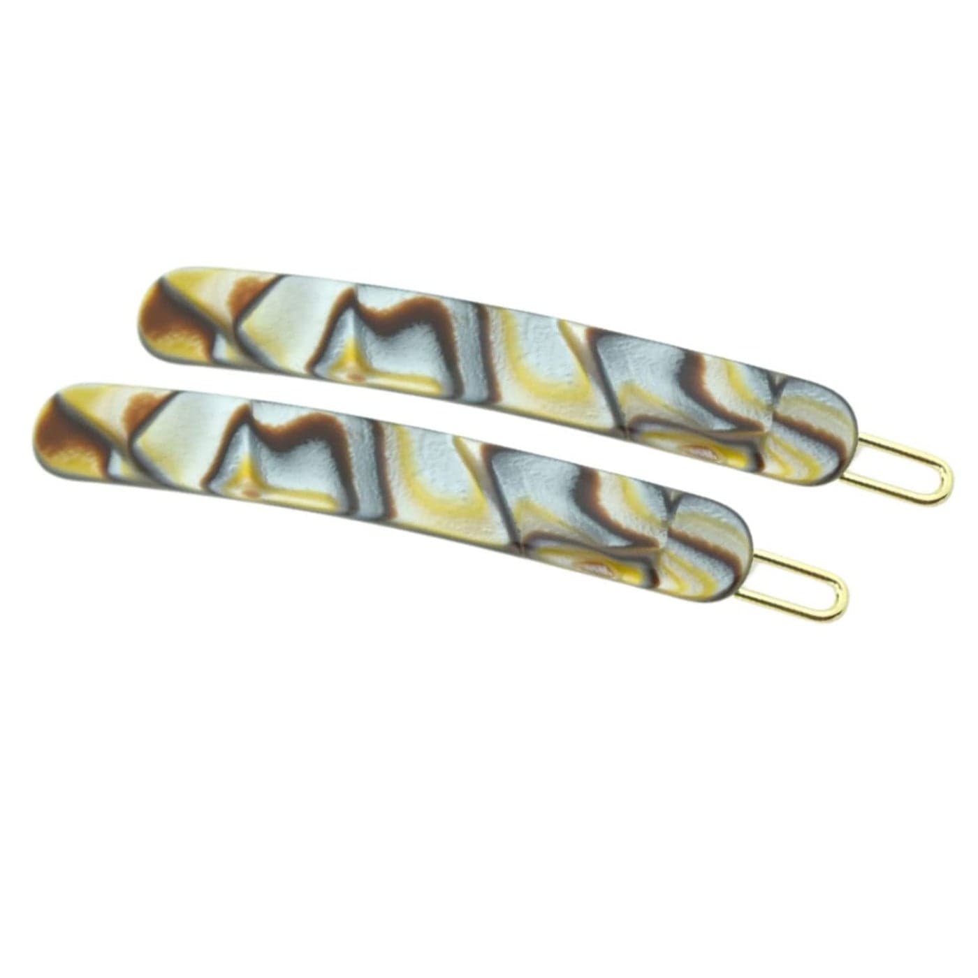 French Amie Rounded Oblong Small 2.5" Cellulose Set of 2 French Hair Slides Clips for Women Tige Boule Metal Clasp Handmade Girls Side Slide-in Barrette Clip Paris Hair Accessories for Women Strong