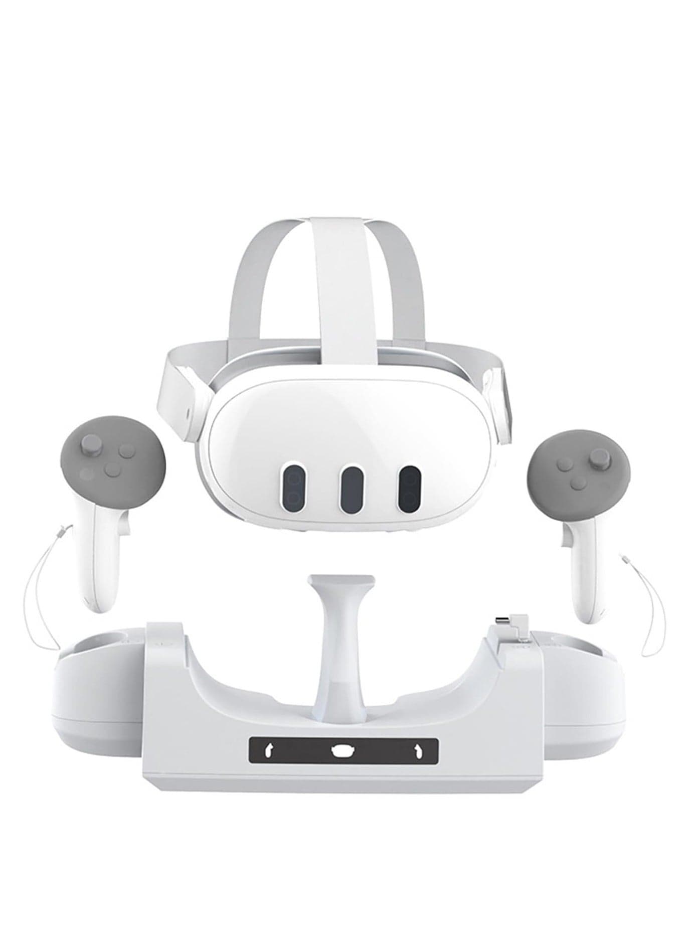 VR Charging Station for Oculus/Meta Quest 3 Charging Dock Supports LED Indicator Charging Dock Station with Magnetic Attachment for VR Console and Touch Controller