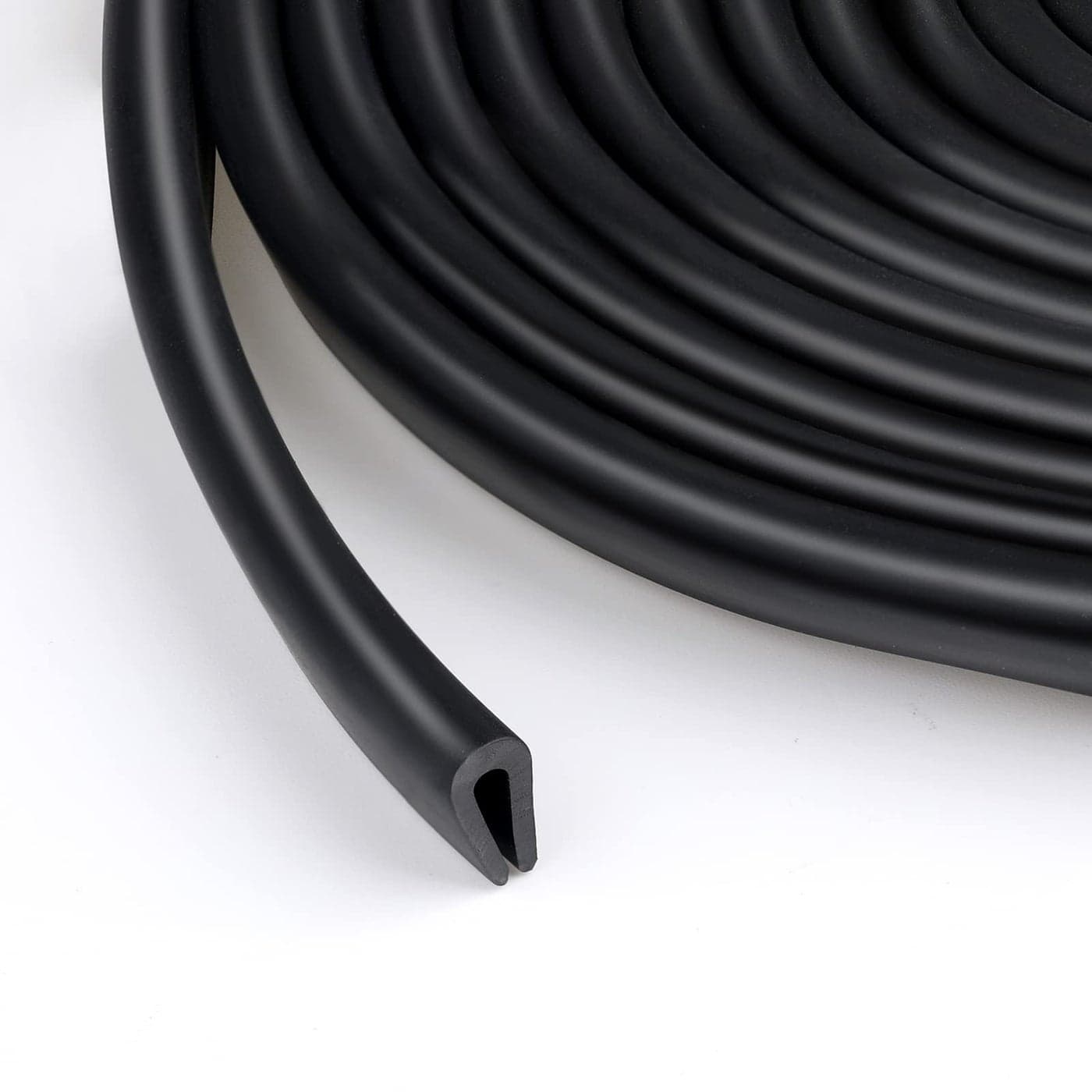 Rubber U Channel Edge Trim Door Seal Strip Fits Edge up to 116 Inch 1 6mm U Shape Weather Stripping10 FeetBlack