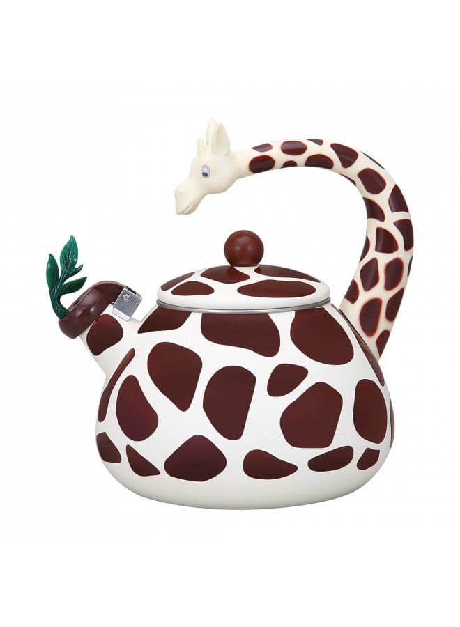 Whistling Tea Kettle for Stove Top Enamel on Steel Teakettle, Supreme Housewares Giraffe Design Teapot Water Kettle Cute Kitchen Accessories Teteras (2.1 Quart, Giraffe)