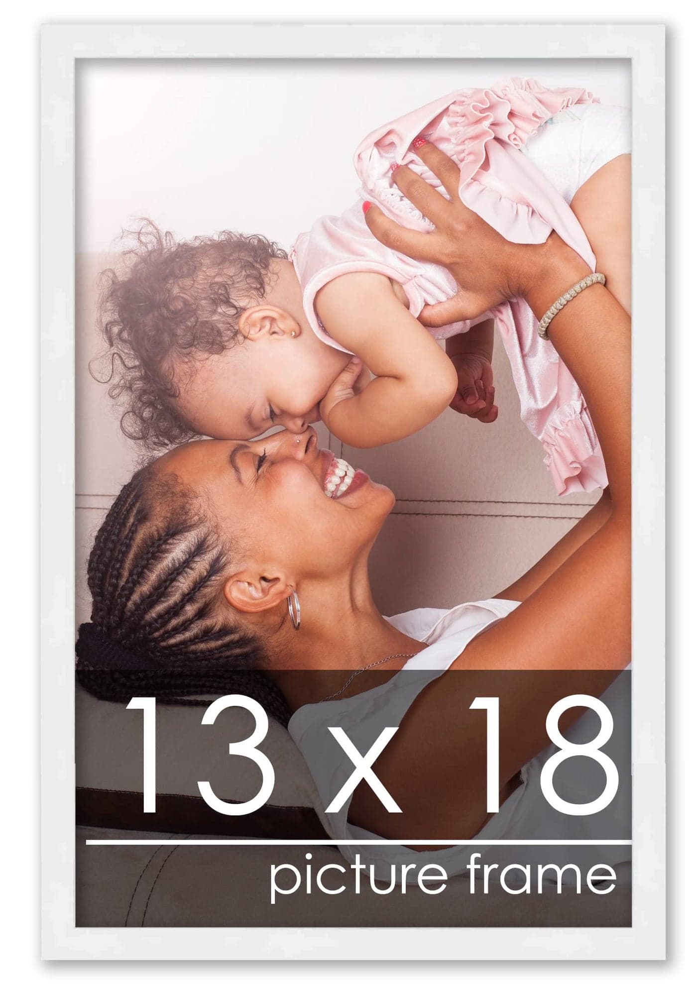 Poster Palooza 13x18 White Frame White Solid Pine Wood Picture Frame | UV Acrylic, Foam Board Backing & Hanging Hardware