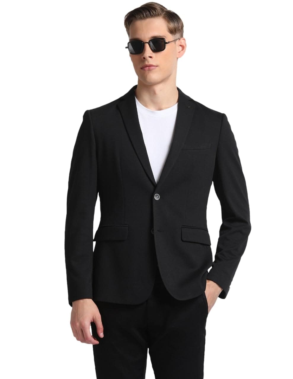 Arrow Men Solid Slim Fit Blazers - Three Pockets, Botton Closure Formal Blazer for Men - 42, Black