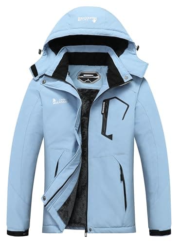 MOERDENG Women's Waterproof Ski Jacket Warm Winter Snow Coat Mountain Windbreaker Hooded Raincoat Jacket
