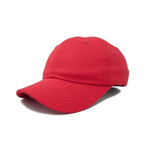 DALIX Baseball Cap Dad Hat Plain Men Women Cotton Adjustable Blank in Red