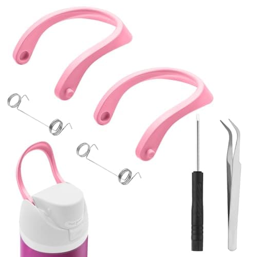 JTJEI 2pcs Handles for Owala FreeSip 24oz 32oz, Water Bottle Cap Carry Loop Handle, Replacement Parts for Owala Cup 16/25/40oz Easy Bottle Top Lid Cap Replacement Accessories, BPA-Free (Pink)