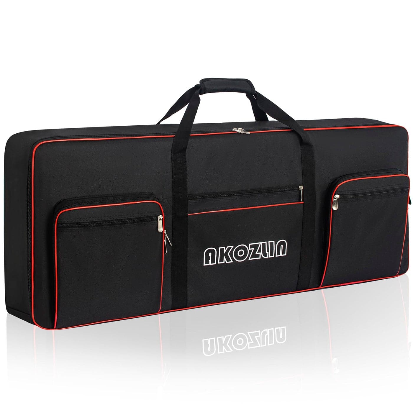 AKOZLIN 61 Keys Electric Piano Keyboard Gig Bag with Adjustable Straps and 5Pocket for Keyboard Accessories61 Key Keyboard Case 406x53x157