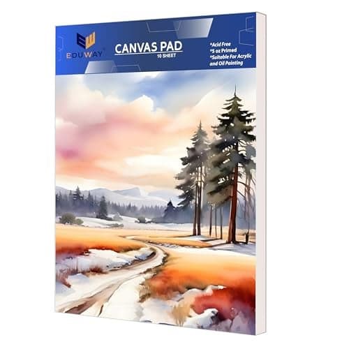 Eduway Premium Cotton Canvas Pad (10x8 Inch) | For Acrylic, Oil Painting, Drawing, Sketch & Wet Art Media | Ideal for Hobby Artist, Professional & Beginner | Acid Free, Durable 10 Sheet, Pack 1, White