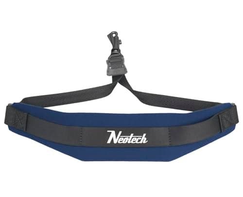 Neotech Saxophone Swivel Hook Neck Strap Soft Sax Padded for Alto Tenor Baritone Soprano – (Small, Navy) - Made in USA