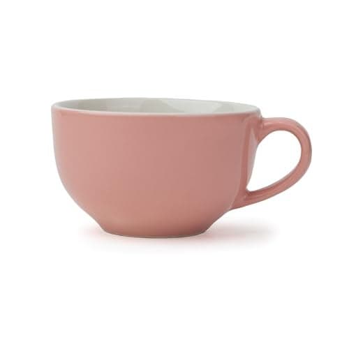 Shay Large Ceramic Coffee Cup, 1pc, Pink Ivory, 320ml | Cappuccino Cup | Glossy Finish | Premium Porcelain Coffee Mug | Microwave Safe (XL Cuppa 1pc - Pink Ivory)