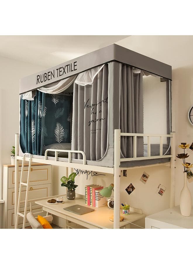 Mosquito Net Student Dormitory Upper Bed Full Shading Lower Bed With Bracket Retractable Bed Curtain Integrated Side Door For Anti-mosquito