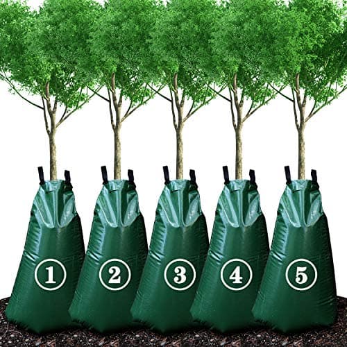 KONIGEEHRE 20 Gallon Tree Watering Bags Reusable Heavy Duty Slow Release Water Bags for Trees Premium PVC Tree Drip Irrigation Bags 5 Pack