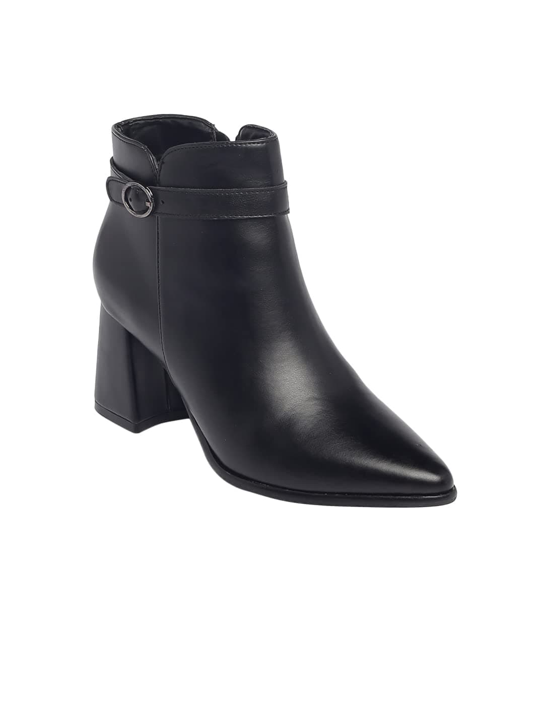 MONROW Stylish and Trendy Comfortable and Lightweight Vegan Fashionable Casual Block Boots with Women and Girls Black 3UK