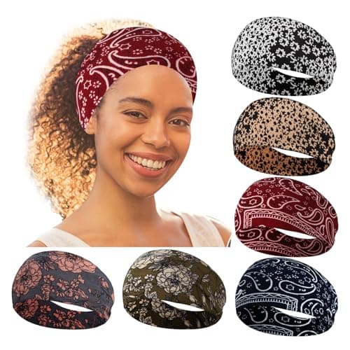 RITOPER Boho Headbands for Women Non Slip, Buttery Soft 3.9" Wide Fashion Headbands Yoga Workout Head Bands African Hair Bands, Wear for Party, Working Out, Travel, Running,Wigs
