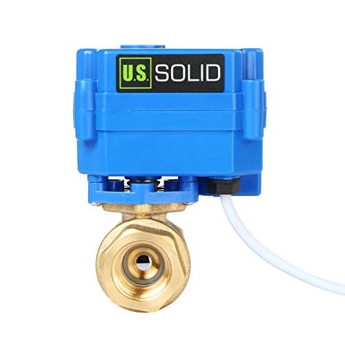 U.S. Solid 1/2" Motorized Ball Valve - Brass Ball Valve with Full Port, 9-24V DC, 2 Wire Reverse Polarity, Normally Closed